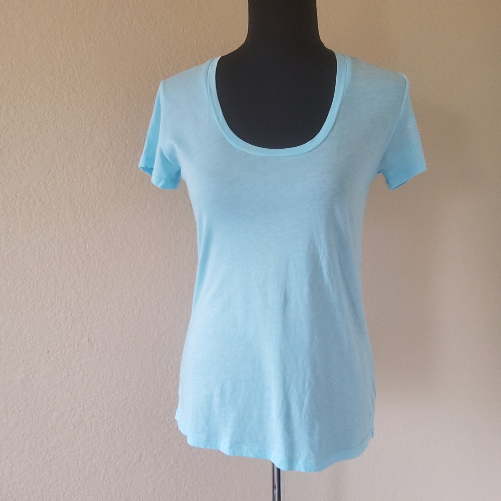 Bobi Scoop Neck Tee | Size S | Surfer Blue Color | NWT